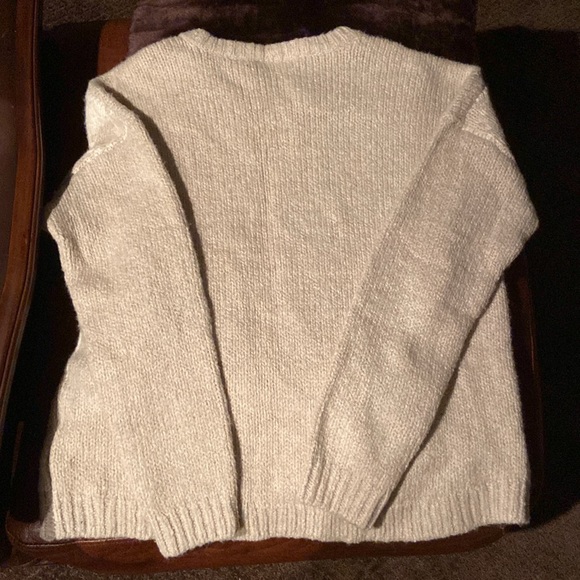Abercrombie kids 15-16 cable crewneck sweater back & arms solid front check - Picture 2 of 5